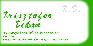 krisztofer dekan business card