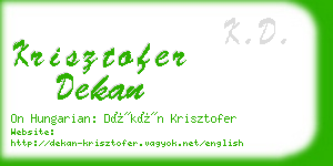 krisztofer dekan business card